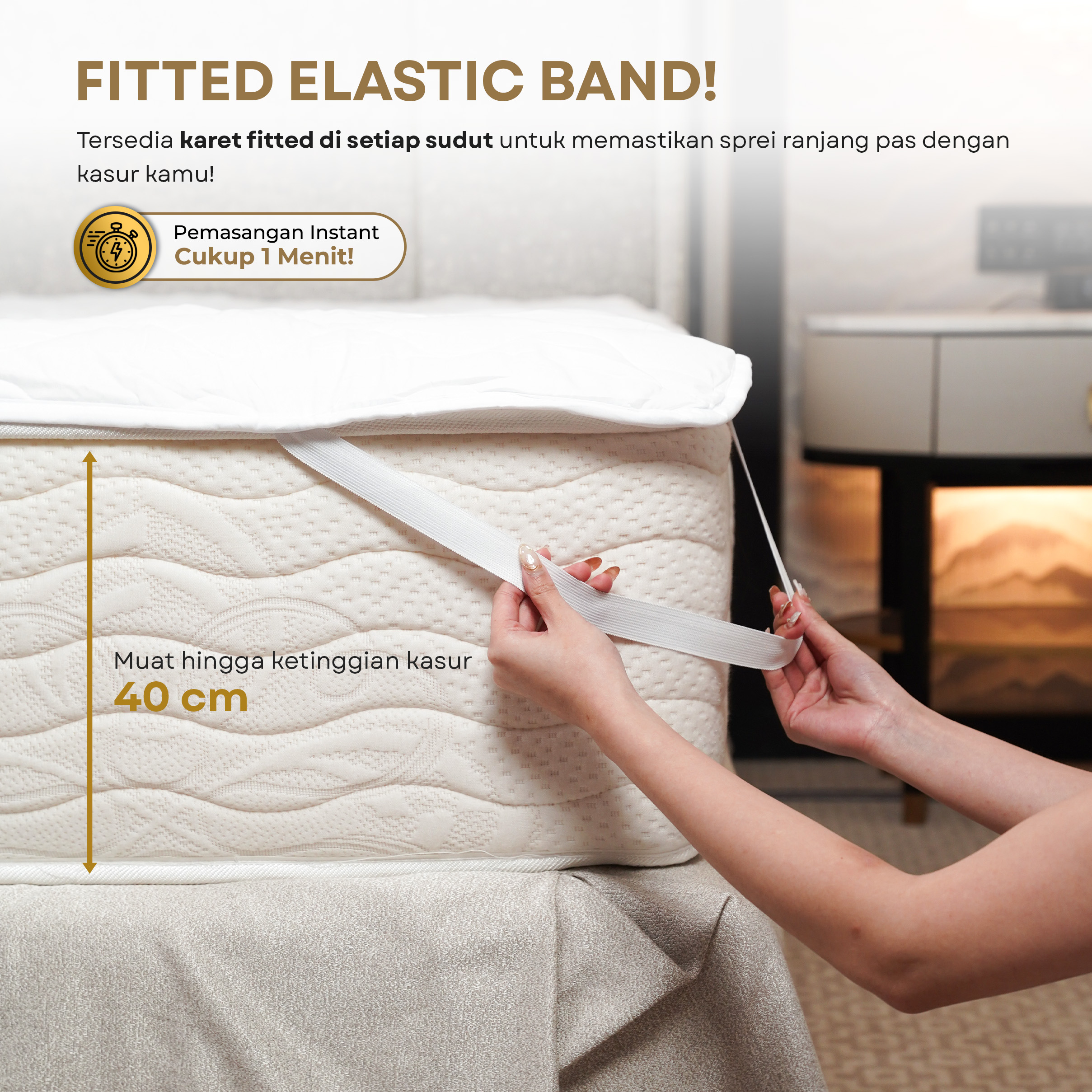 Pelindung Kasur Hotel / Luxury Hotel Mattress Protector  5